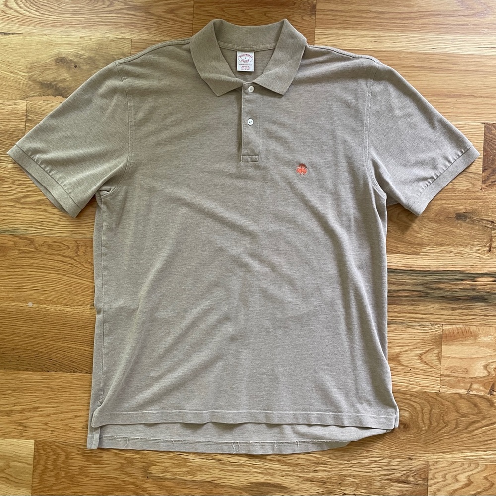 Brooks Brothers Short-Sleeve Pique Polo Tan Brown